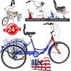 Image of 24 Inch Adult Tricycle Trike 3 Wheel Bike 6 Speed Shift + Shopping Basket