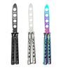Image of Butterfly in Knife Stainless Steel Blade NO Sharp Metal Handle with Wooden Acrylic 3 Styles High Quality