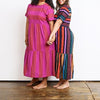 Image of Bohemian Striped Multicolor Length Dress - Balma Home