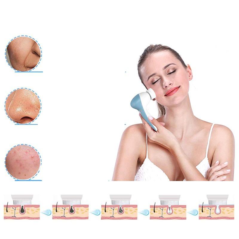 5 in 1 Spin Brush for Face Deep Cleaning Pore Massager