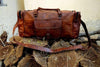 Image of Leather Duffle Bag Vintage Style Large Crazy Horse Leather 25" Duffel Bag
