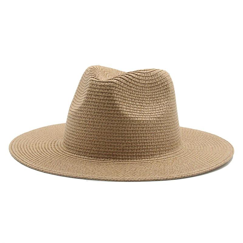 Summer Solid Sun Protective Straw Hats for Men