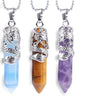 Image of Irregular Quartz Healing Chakra Crystal Necklace Pendant