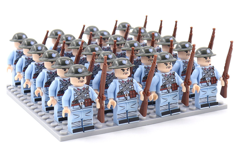 21PCs/set WWII Army Military Building Blocks German France Italy Japan Britain