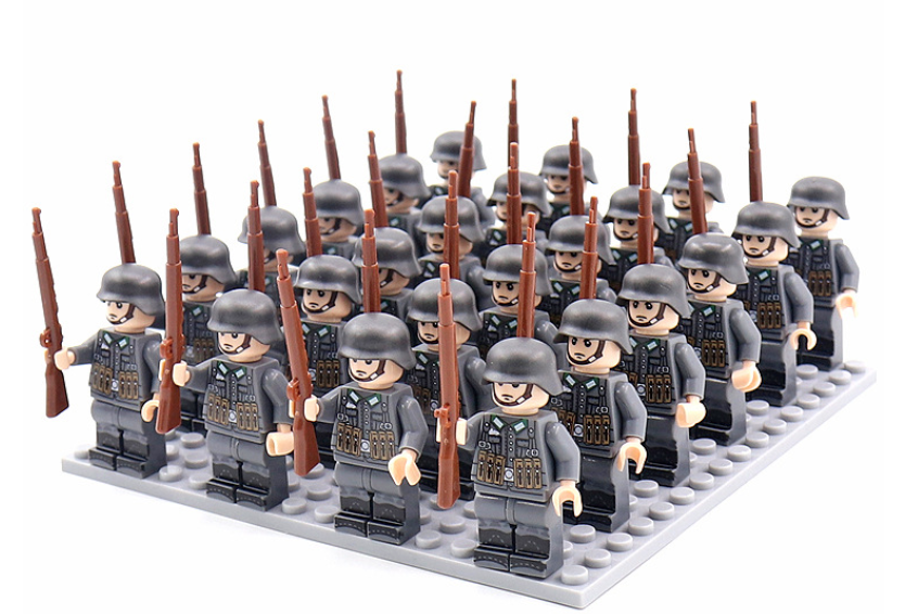 21PCs/set WWII Army Military Building Blocks German France Italy Japan Britain