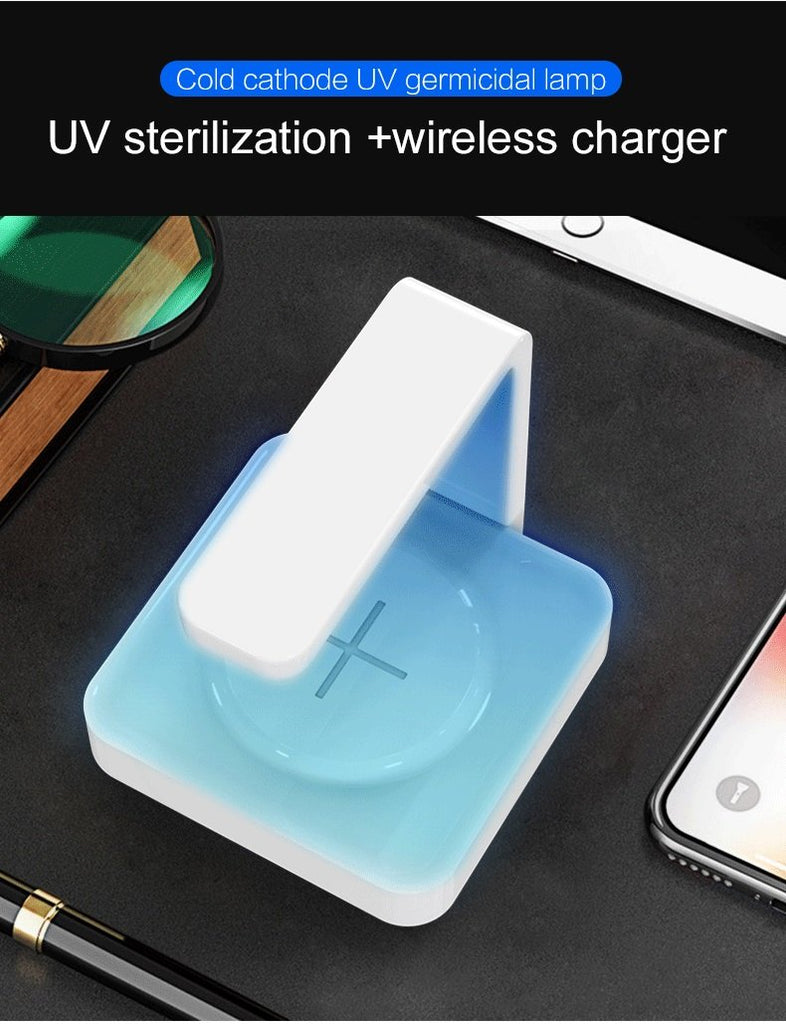 UV Phone Sanitizer & Qi Charger - 2 in 1 Phone Disinfectant and Wireless Charger