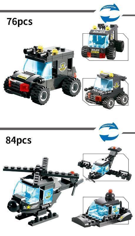 8 IN 1 City Police Truck Station Building Block Series SWAT Toy Gift For Kids - Balma Home