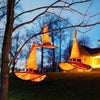 Image of Hanging Lighted Witches Hats 3 Pcs