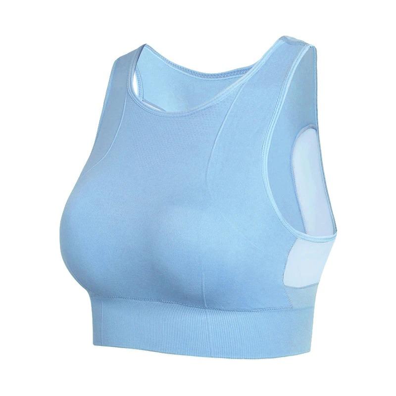 Breathable Mesh Shockproof Padded High Neck Support Bra