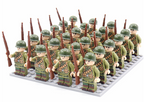 21PCs/set WWII Army Military Building Blocks German France Italy Japan Britain