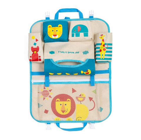 Cartoon Car Seat Organiser Hang Storage Baby Kids Toys Travel Backseat Organiser Protector Cover