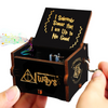Image of Music Box Wood Carving Hand Crank Birthday Gift Square Wooden Music Box For Kids 8 Tones
