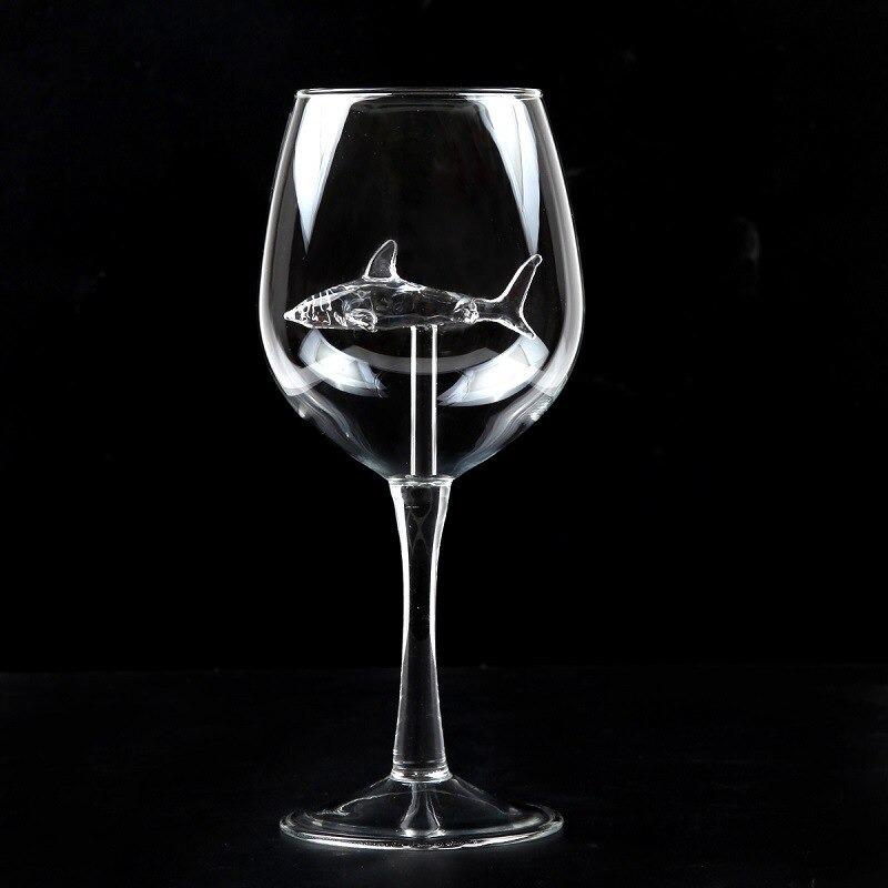 Crystal Shark Wine Glass