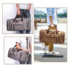 Image of Woosir Waxed Canvas Leather Weekender Bag Waterproof Travel Duffels