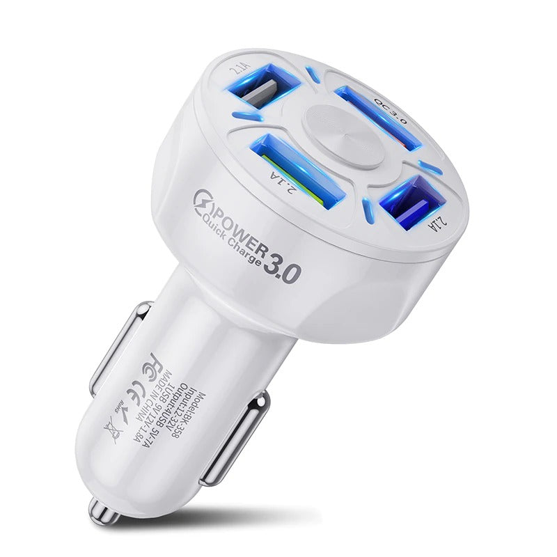 4 Ports USB Car Charger 48W 7A 12 Volt Battery Car Charger Fast Charging Car Phone Charger