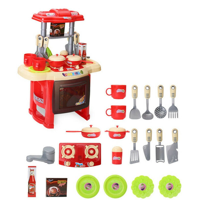 24 Pcs Set Kids Role Play Kitchen Home Oven Play Kitchen Pretend Cooking Childrens Kitchen