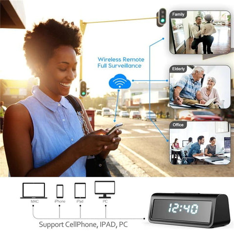 1080P Wireless Alarm Clock Security Camera Plus