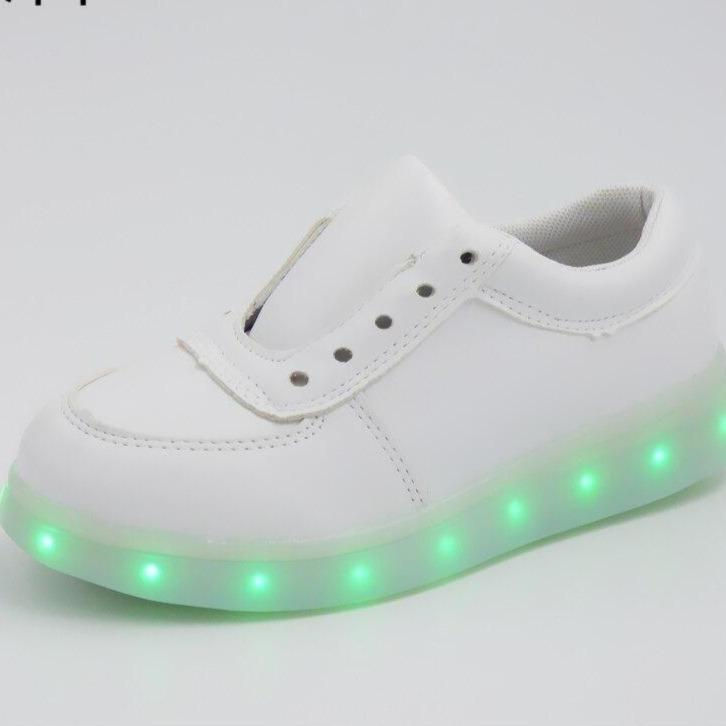 LED Shoes Mens White Low Top Remote Light Shoes