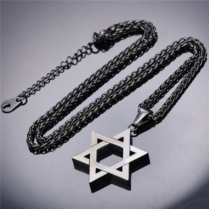 Star of David Twelve Tribes of Israel Pendant Necklace.