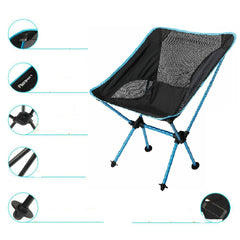 Ultralight Aluminum Camping Chair Alloy Folding Outdoor Picnic Chair Hiking Foldable Chair