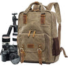 Image of Waterproof Waxed Canvas Camera Backpack