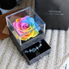 Image of Exclusive Real Preserved Rose in Glass Dome with Lights Rose Valentines Day Gift - Balma Home