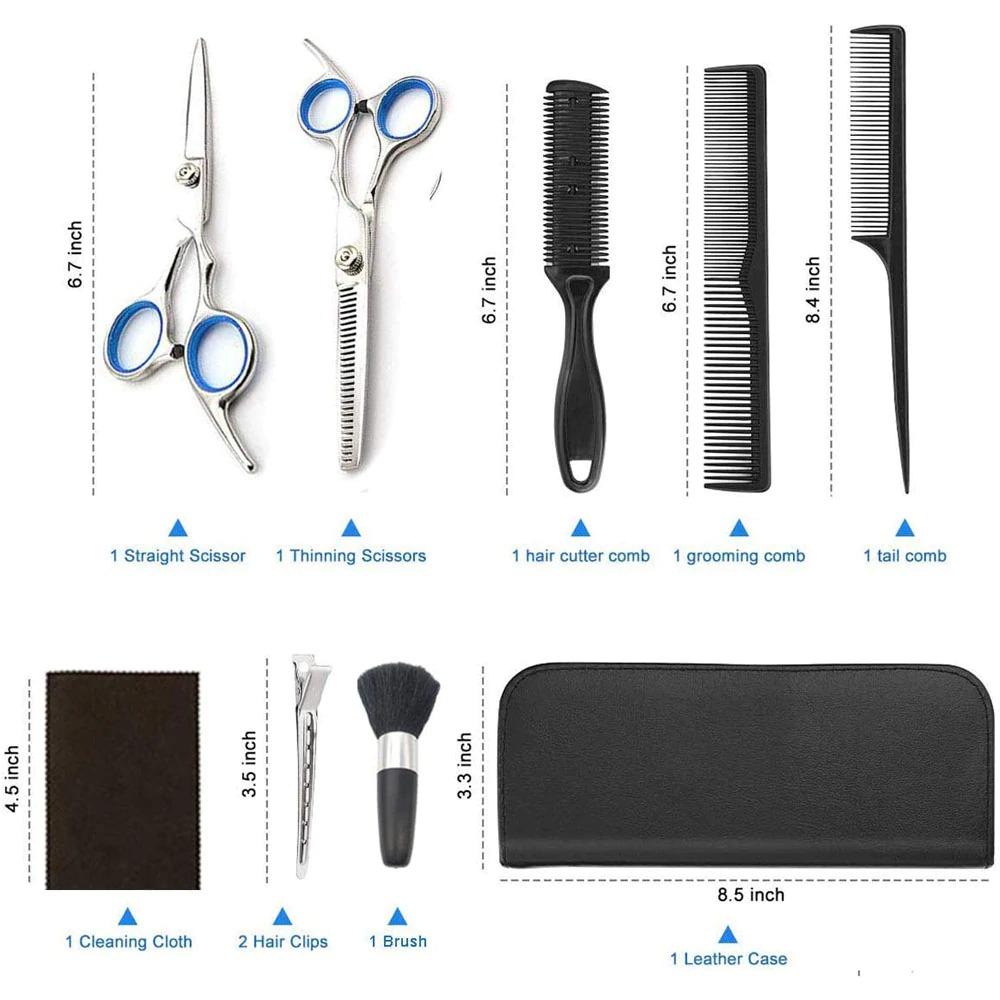 Haircut Set Barber Hair Cutting Scissors Self Haircut Kit with Cape & Storage Case
