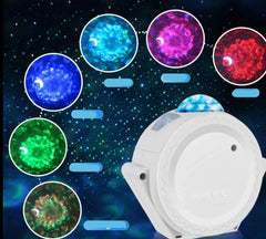 6 Colors Ocean Waving Galaxy Projector Voice Control Star Night Light Projector