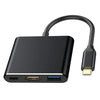 Image of Aluminum USB Type C Hub USB C Adapter to USB/HDMI/Micro USB 3 in 1 Converter